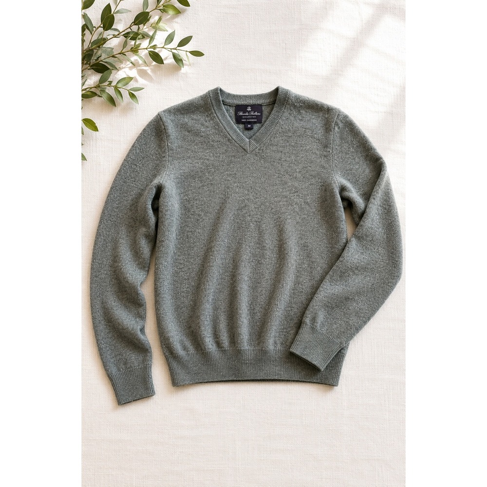 Black Brown Boys 100% 2 Ply Cashmere Gray Sweater Youth M Luxury‎ Knit Heirloom